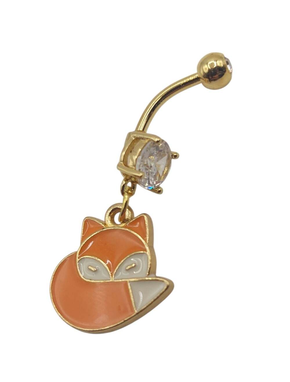 Cute  Fox Dangle Belly Button Ring